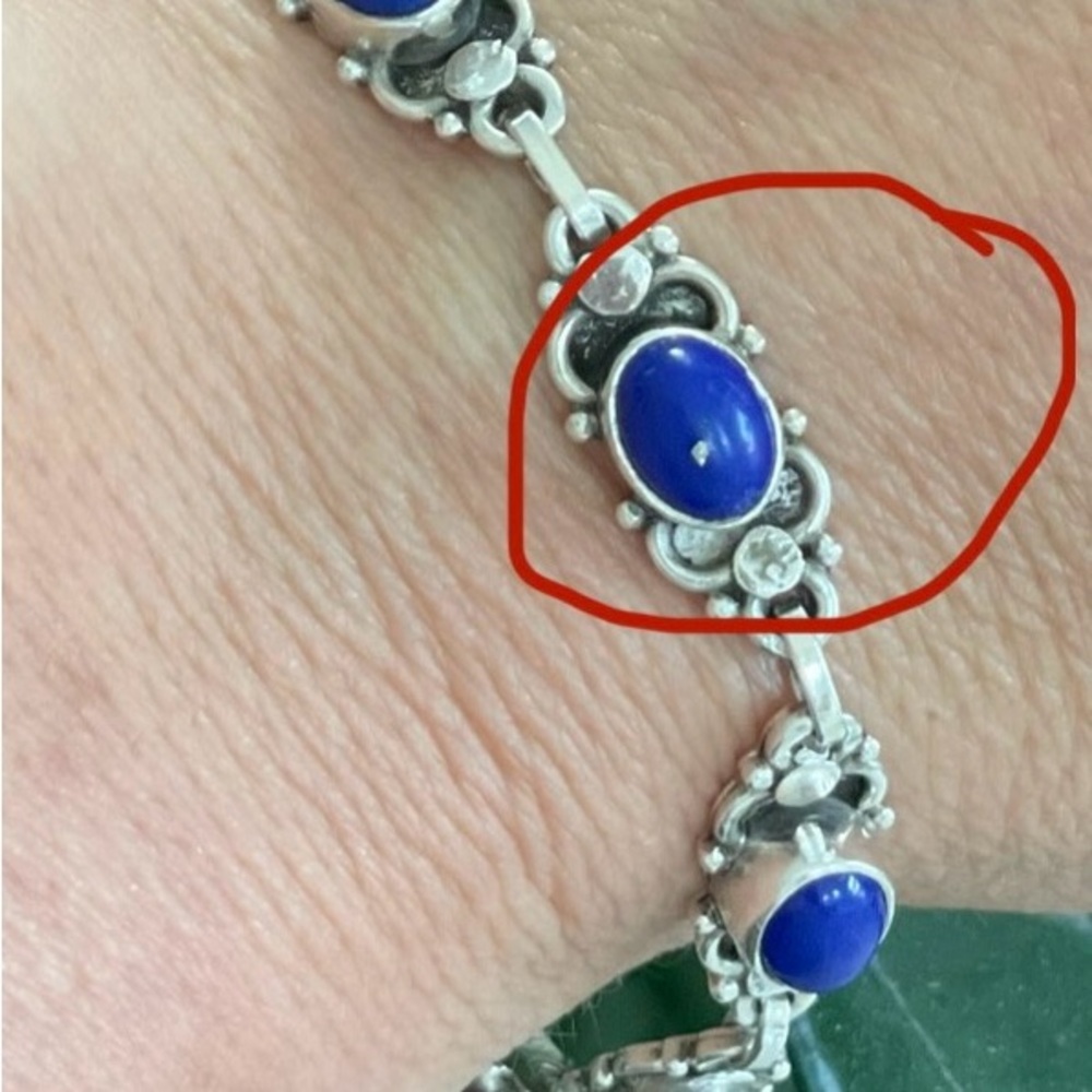 Sterling Bracelet with Blue Stones - Picture 5 of 5